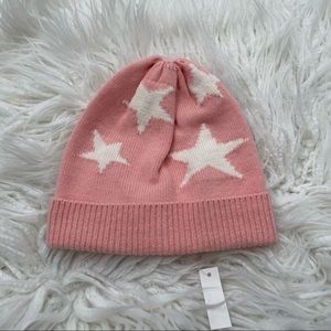 J.crew factory crew cuts little‎ girls pink star beanie hat S M NWT